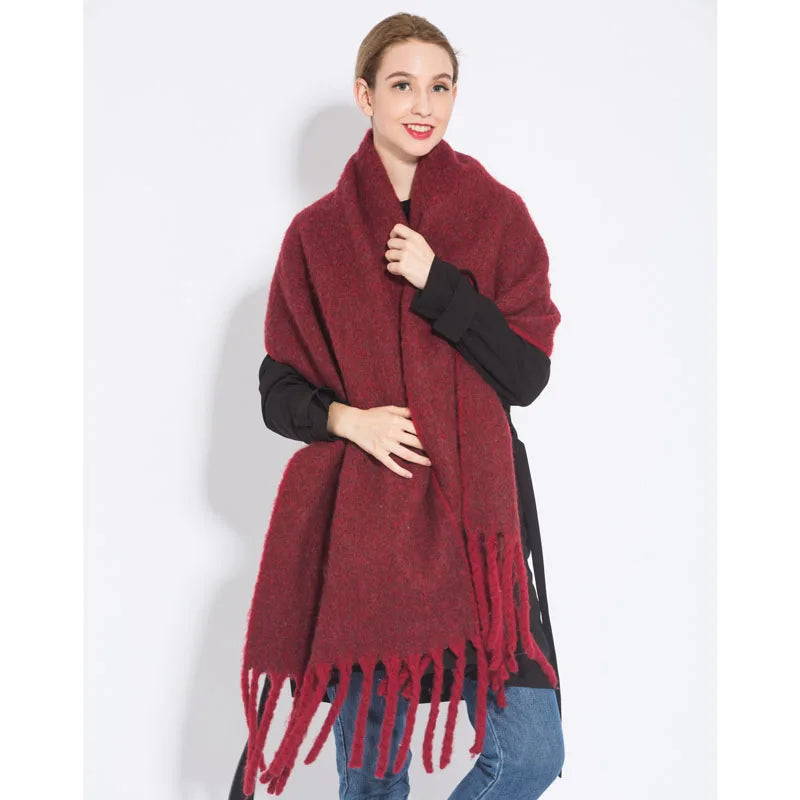 Thick Warm Tassel Shawl
