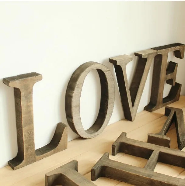 Vintage Wood Letter Ornament