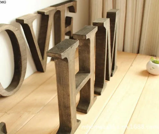 Vintage Wood Letter Ornament