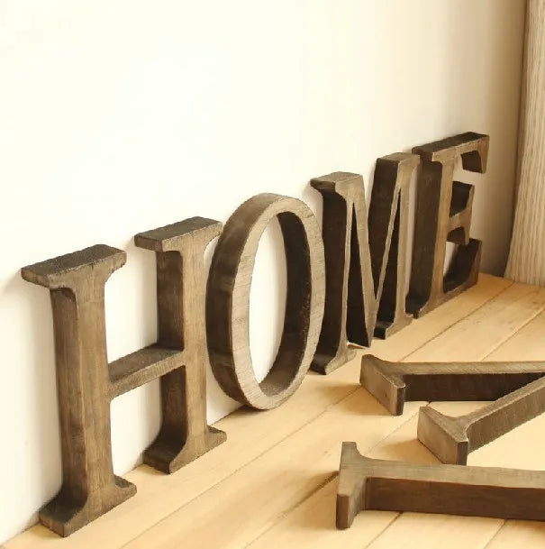Vintage Wood Letter Ornament