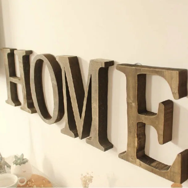 Vintage Wood Letter Ornament