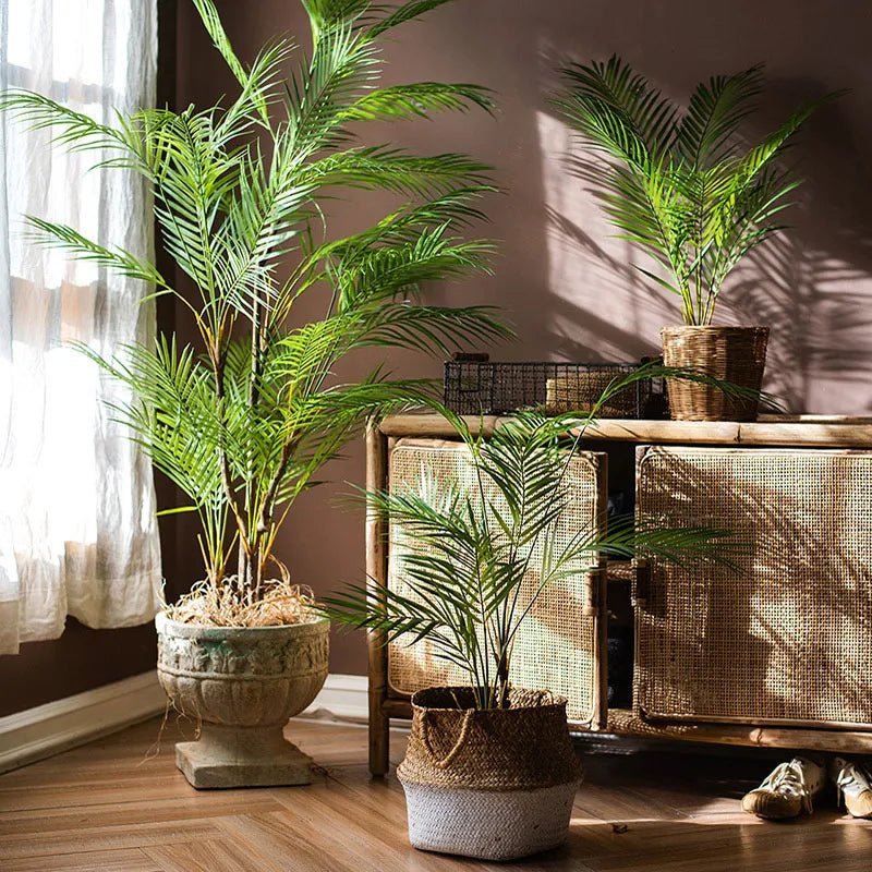 Lush Monstera Palm Tree Faux Green Leaves