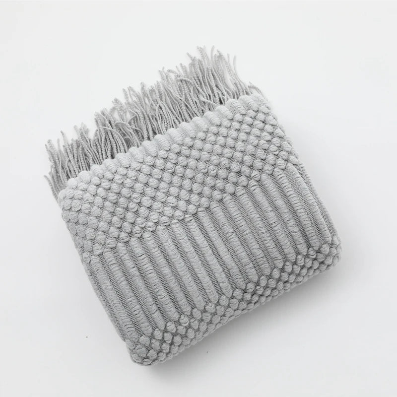 Knitted Blanket with a Cozy Farmhouse Touch