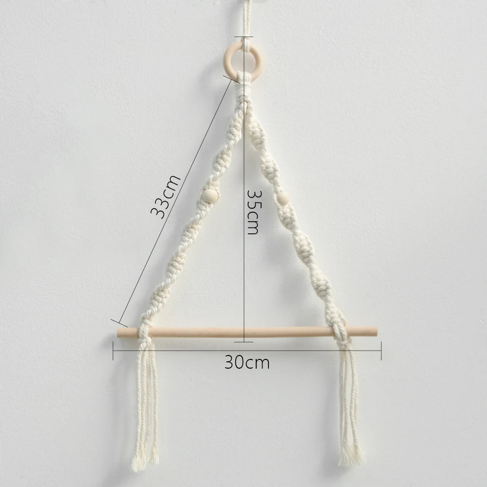 Handwoven Macrame Wall Rack for Paper Roll and Towels