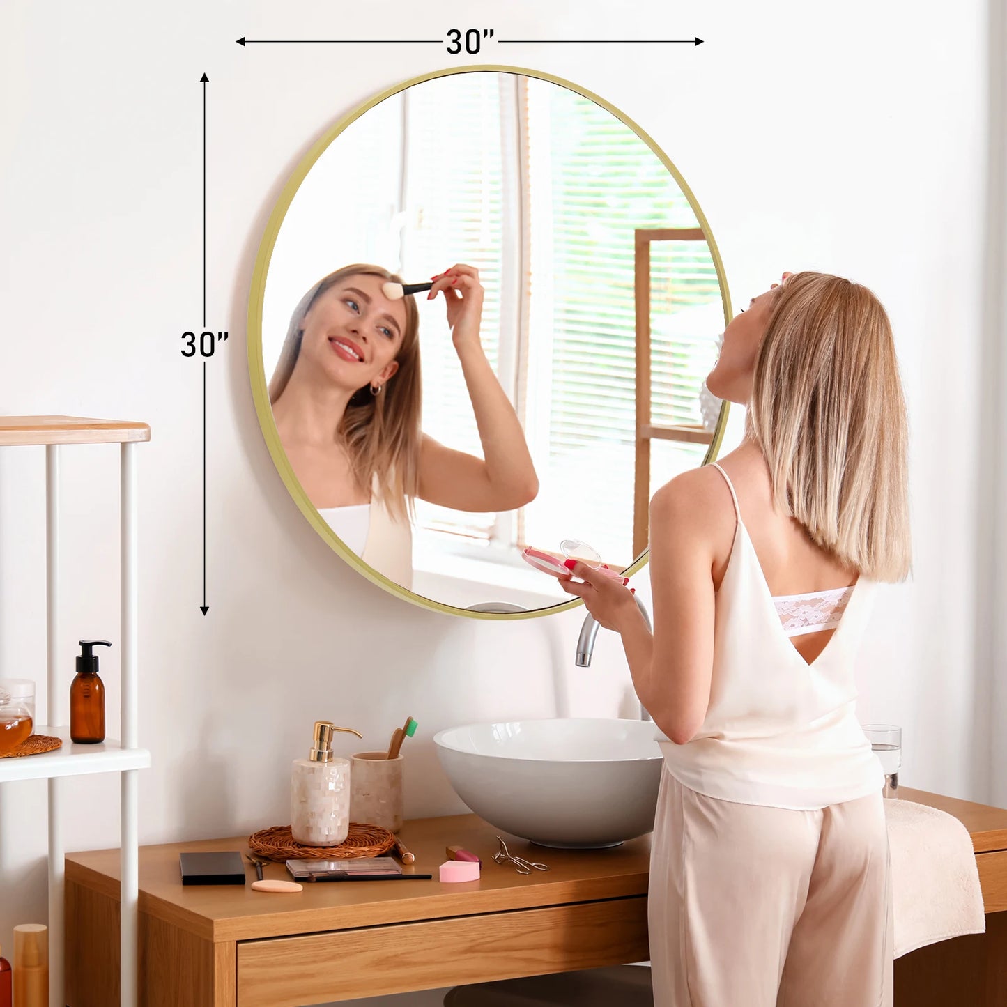 Modern Gold Mirror in Smooth Metal Finish