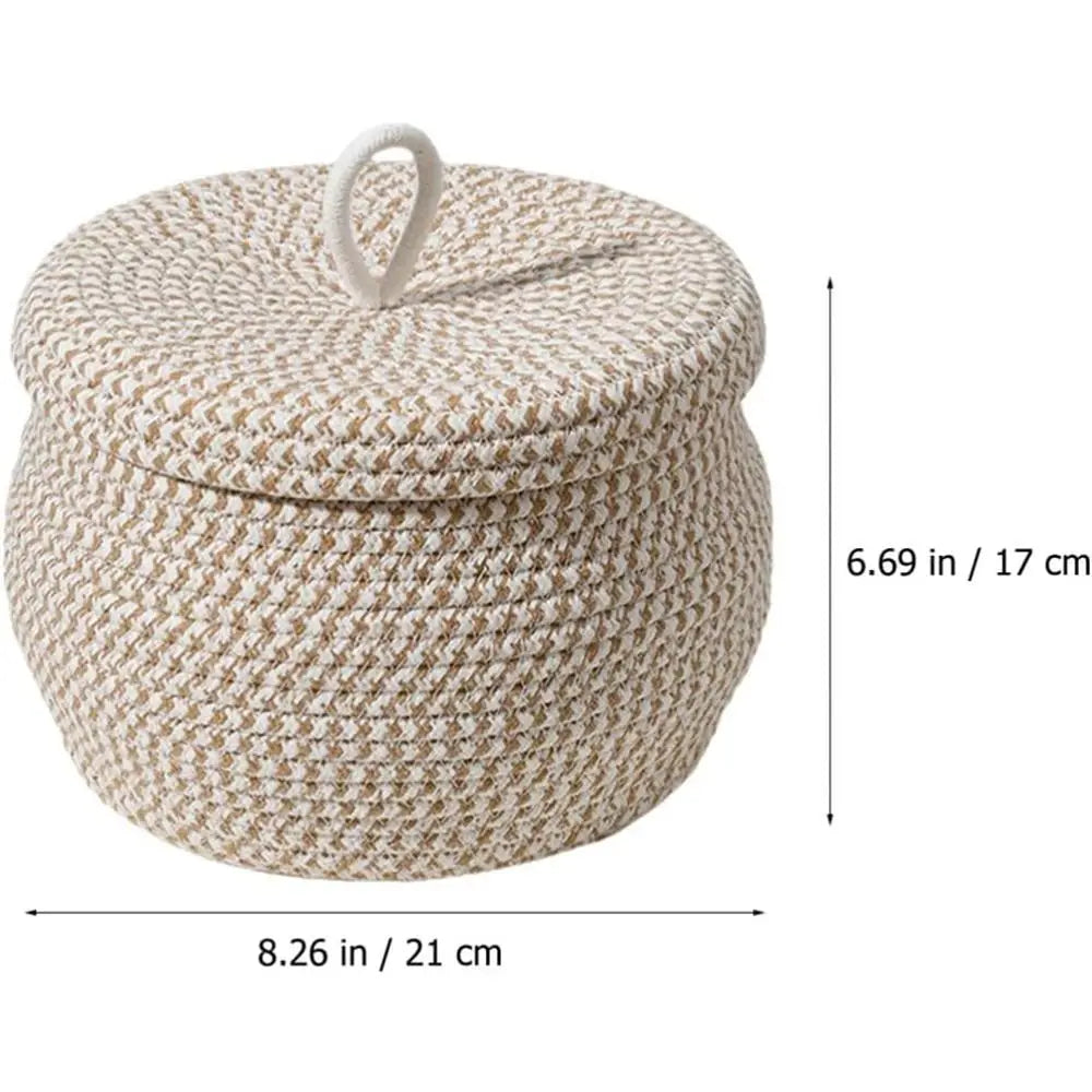 Lidded Cotton Rope Basket