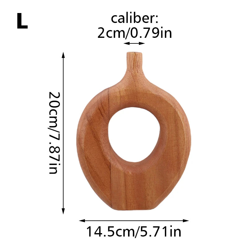 Sculptural Wooden Vase Ornament
