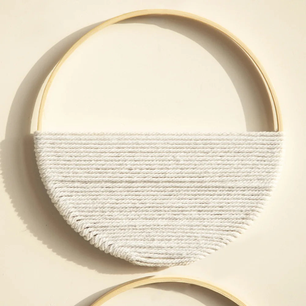 Woven Macrame Decor Duo in Natural Tones
