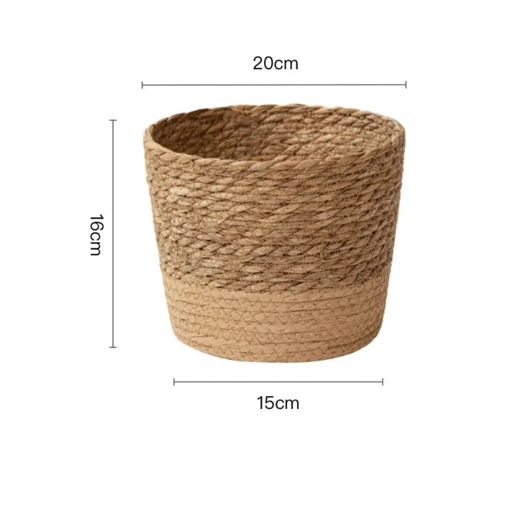 Handwoven Straw Pot Basket