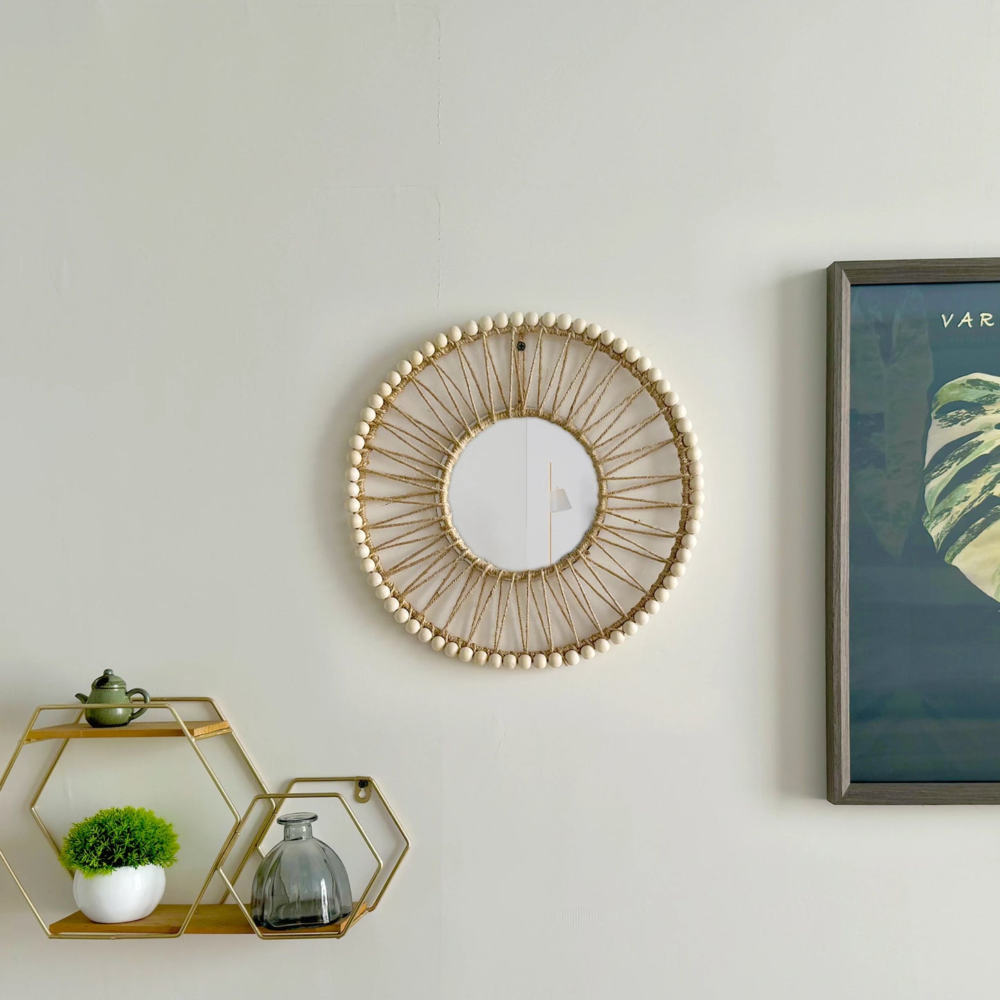 Farmhouse Mirror with Wooden Detail