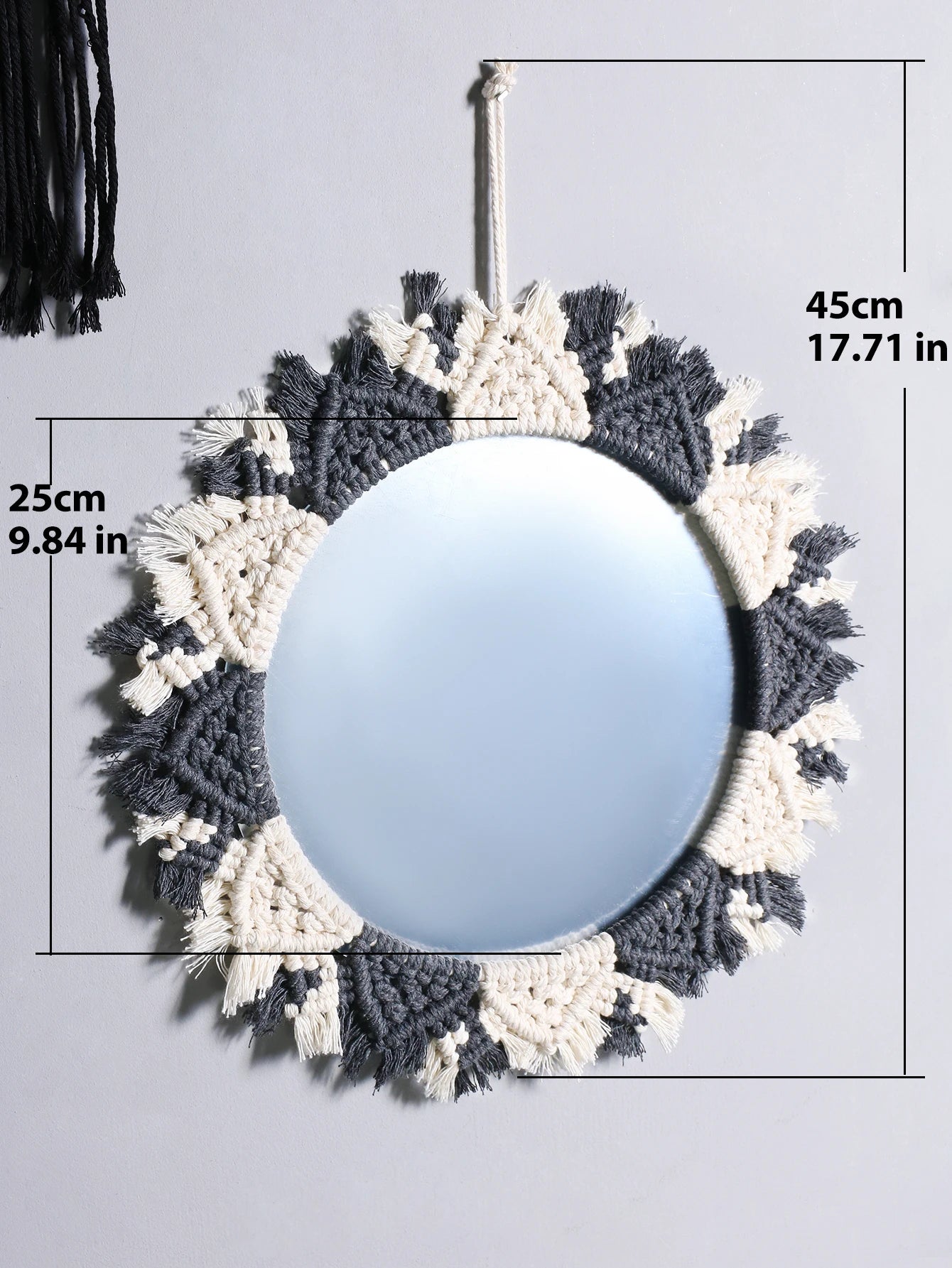Macrame Woven Mirror | Natural Aesthetic Wall Decor for Cozy Spaces