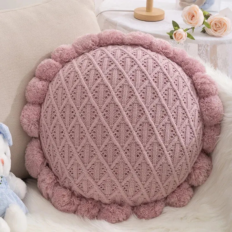 Golden Hour Circle Throw Pillow