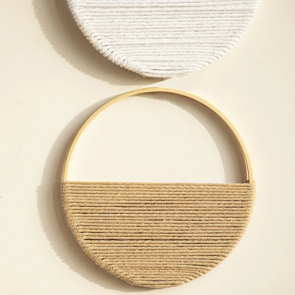 Woven Macrame Decor Duo in Natural Tones