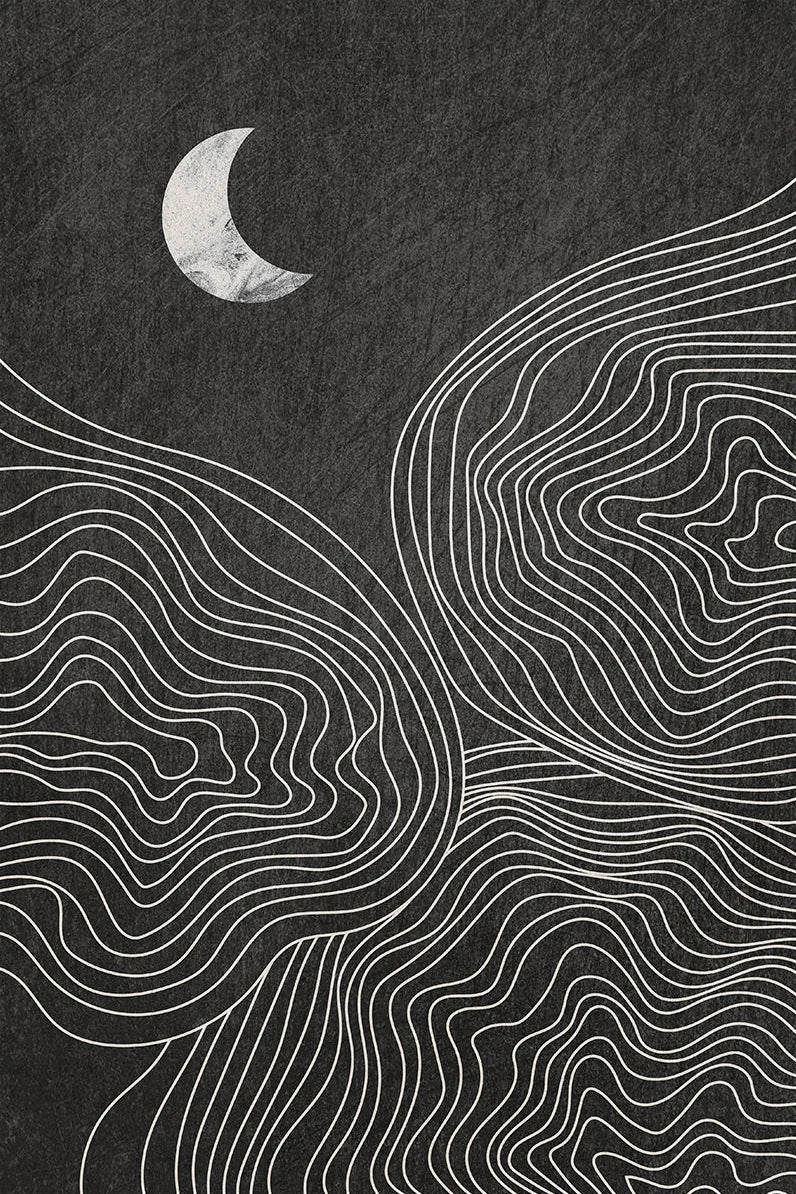 Moonlit Sun – Abstract Boho Canvas Print for Tranquil Spaces
