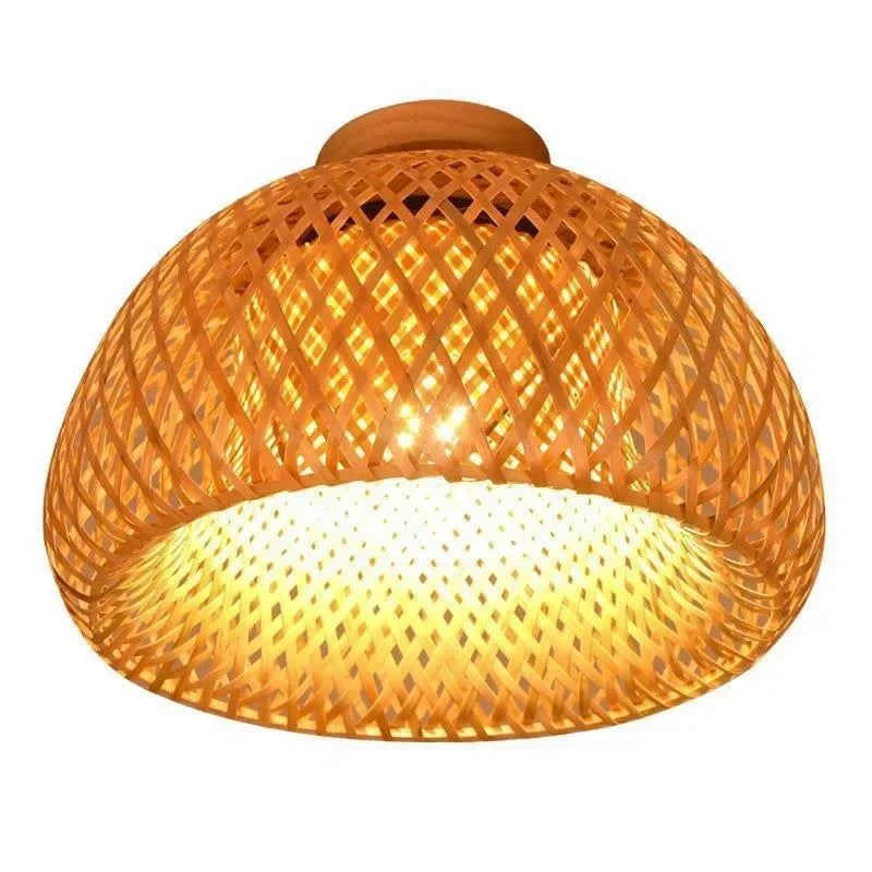 Rustic Woven Bamboo Light