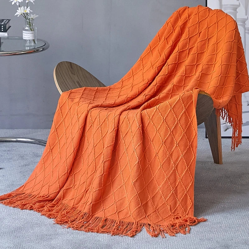 Knitted Blanket with a Cozy Farmhouse Touch