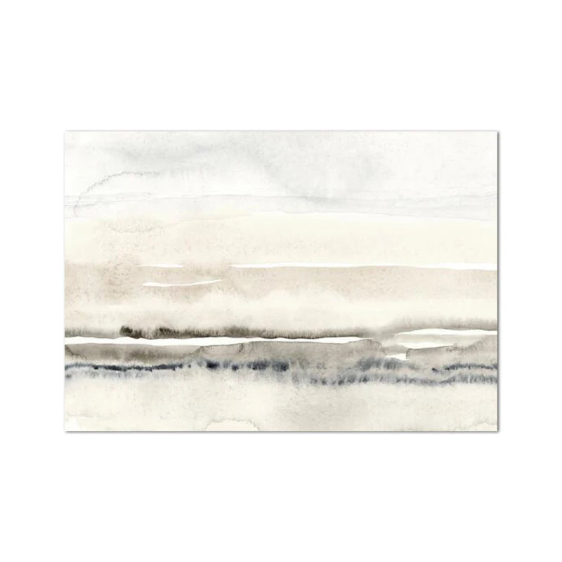Abstract Neutral Watercolor Landscape Canvas Art