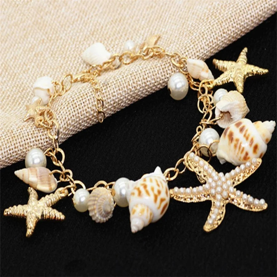 Seashell Pearl Bracelet