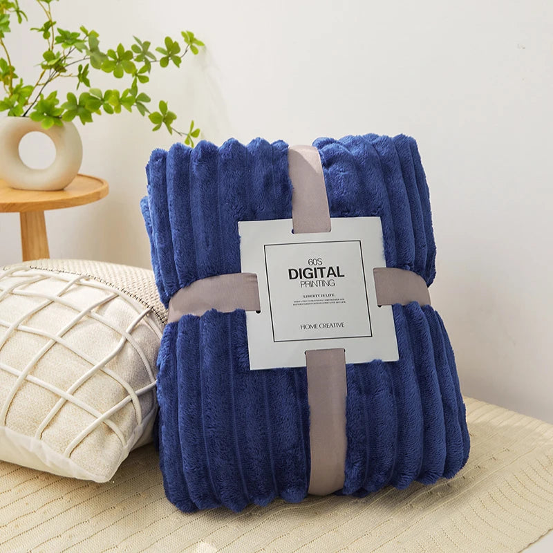 Soft and Warm Striped Blanket for Sofa and Bed Cover