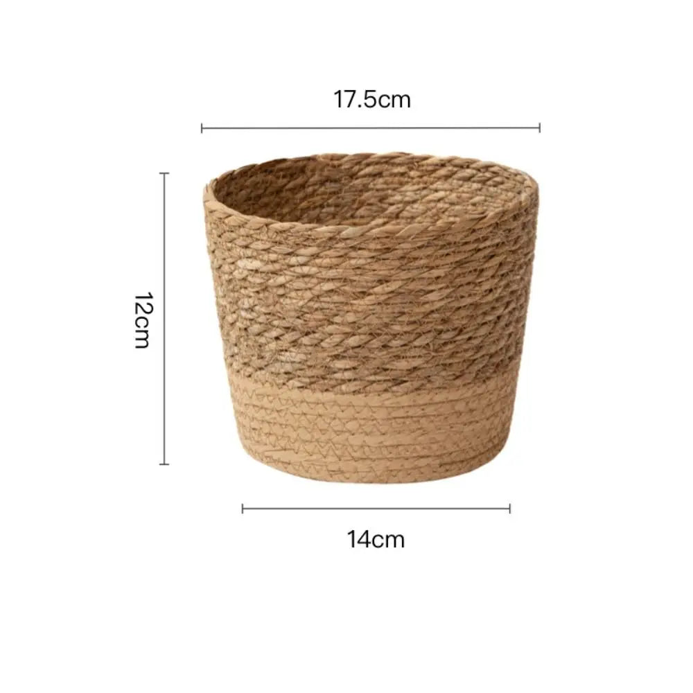 Handwoven Straw Pot Basket