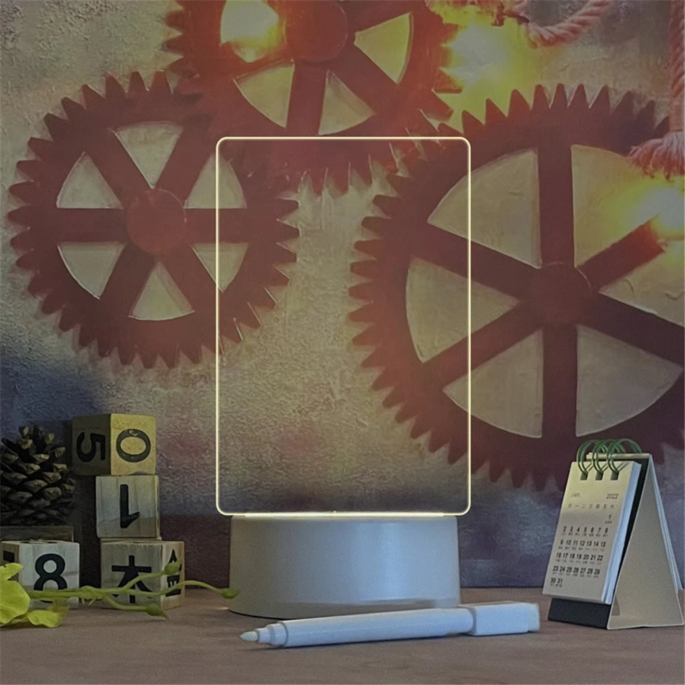 Acrylic Night Lamp with Message Writing Surface