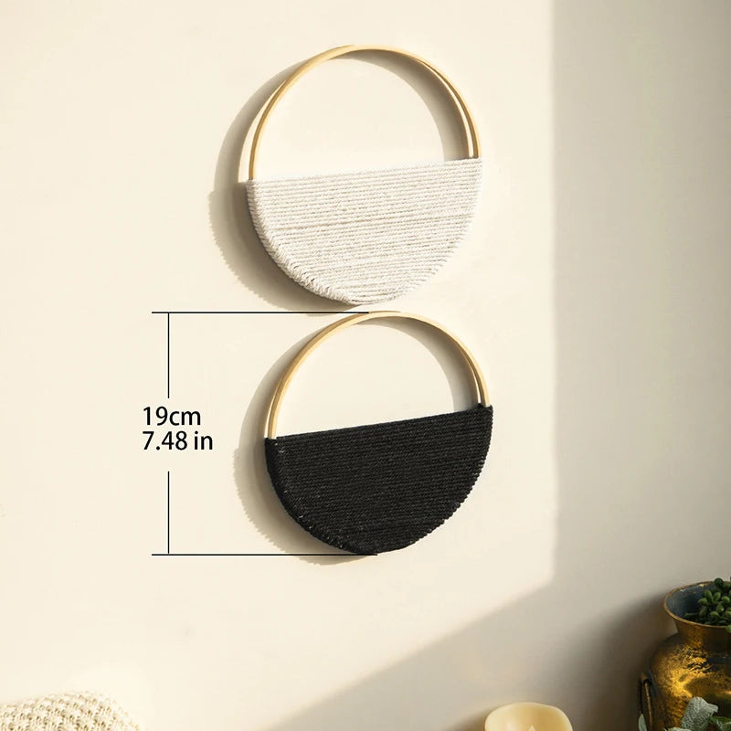 Woven Macrame Decor Duo in Natural Tones
