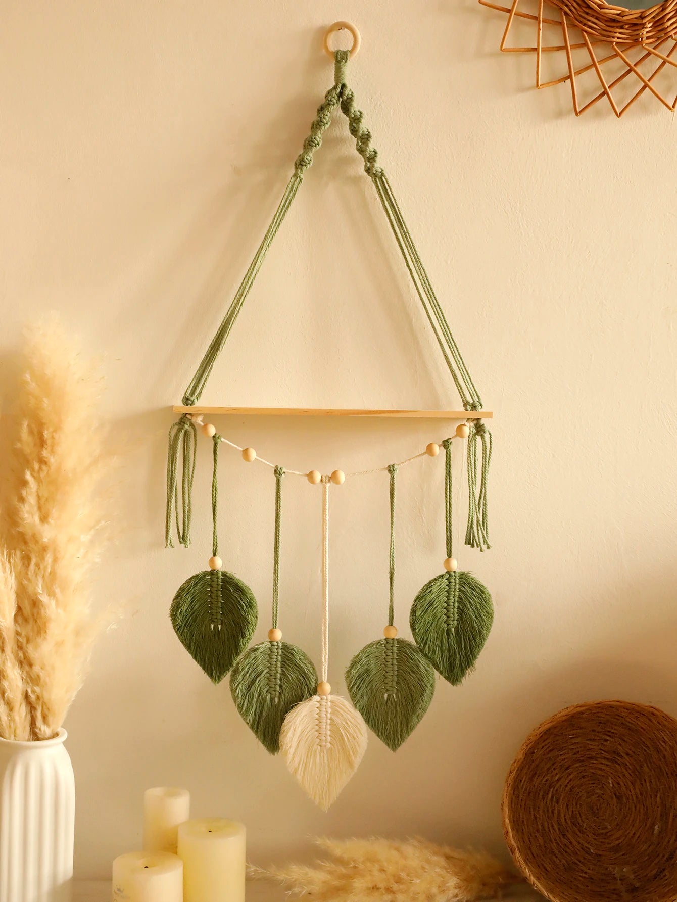 Leaf Macrame Floating Shelf for a Dreamy Wall Display