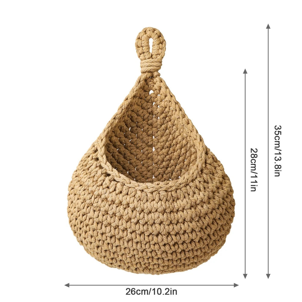 Macrame Wall Basket for Kitchen and Garden Storage