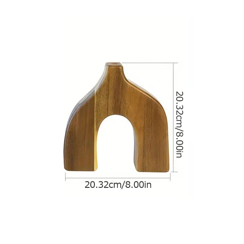 Sculptural Wooden Vase Ornament