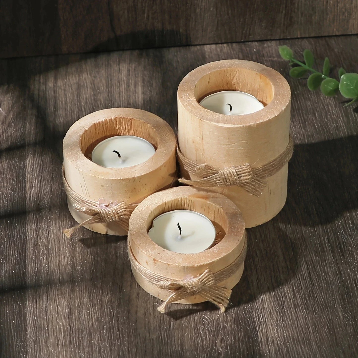 Wooden Candle Holder Set