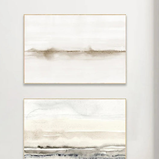 Abstract Neutral Watercolor Landscape Canvas Art