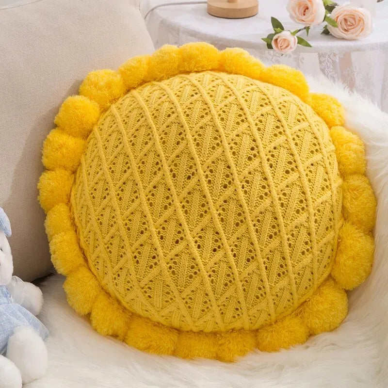 Golden Hour Circle Throw Pillow