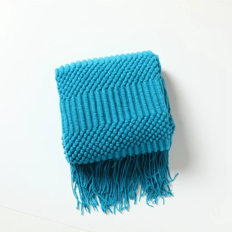 Knitted Blanket with a Cozy Farmhouse Touch