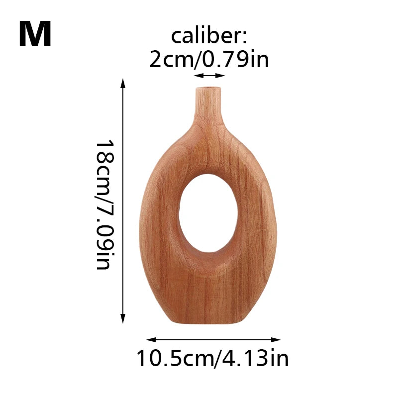 Sculptural Wooden Vase Ornament