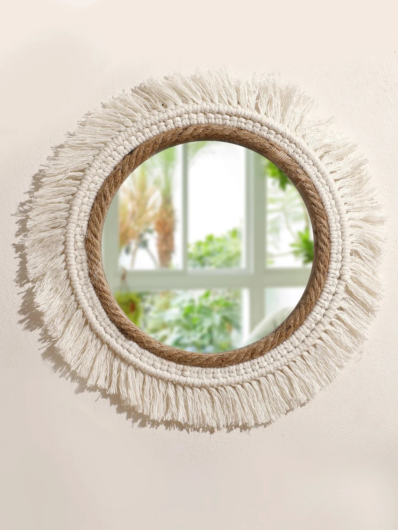 Macrame Woven Mirror | Natural Aesthetic Wall Decor for Cozy Spaces
