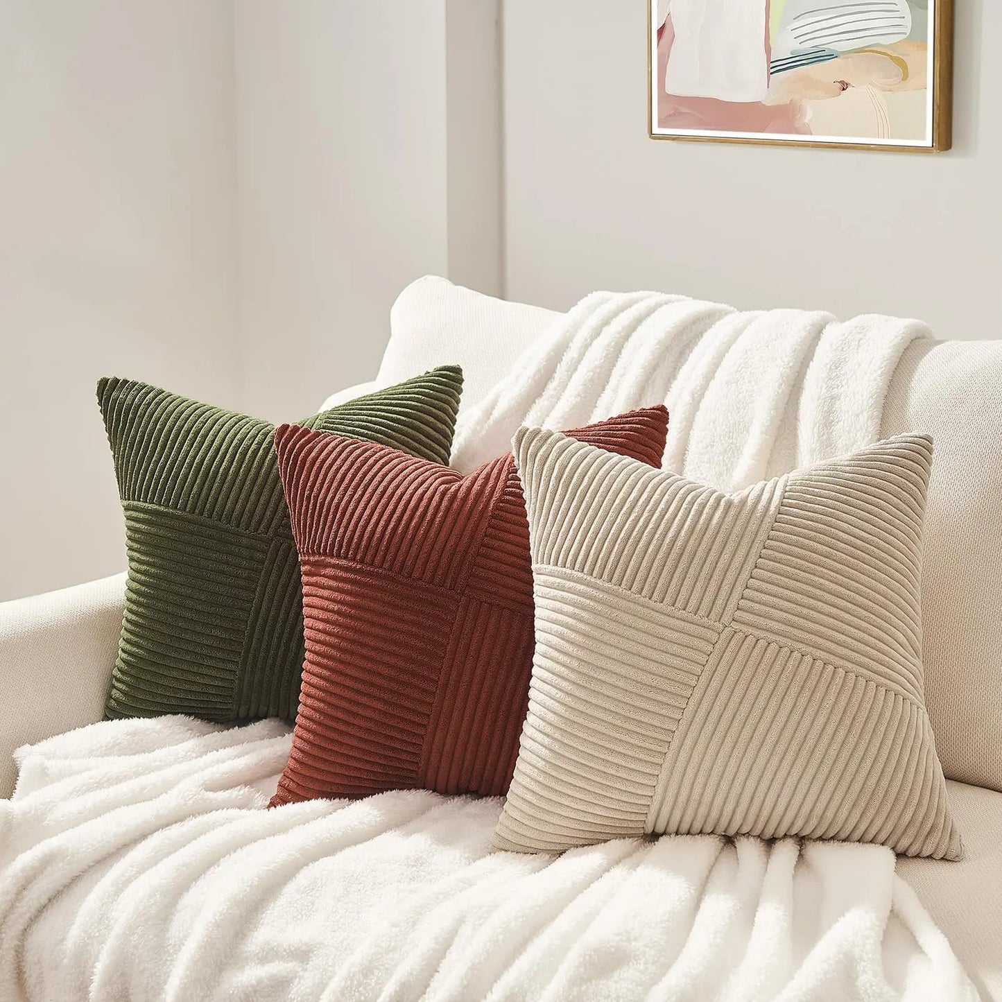 Decorative Corduroy Throw Pillow