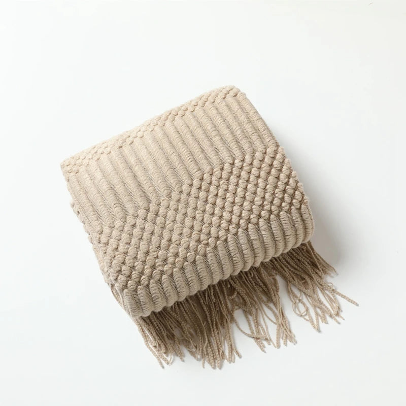 Knitted Blanket with a Cozy Farmhouse Touch