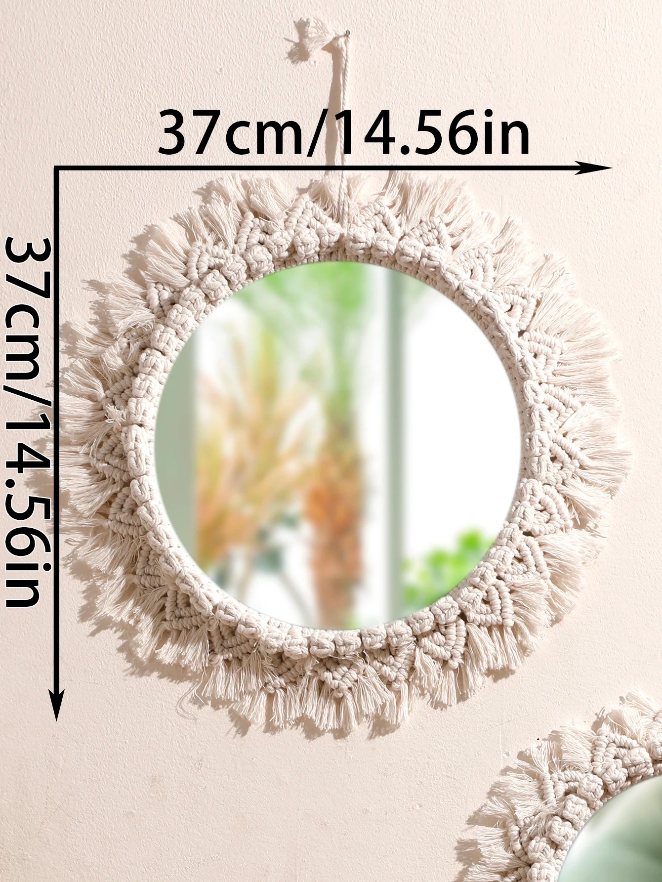 Macrame Woven Mirror | Natural Aesthetic Wall Decor for Cozy Spaces