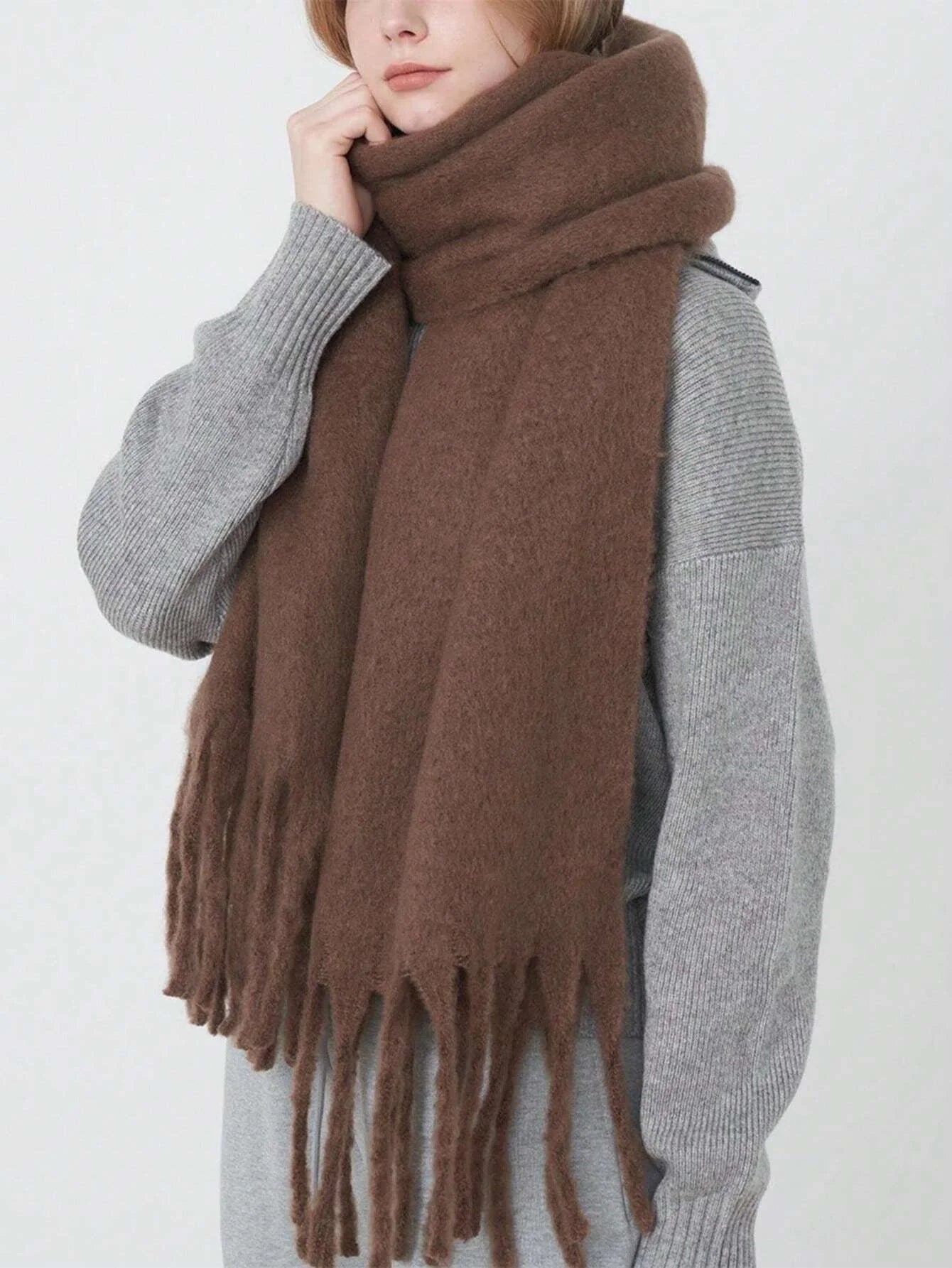 Thick Warm Tassel Shawl