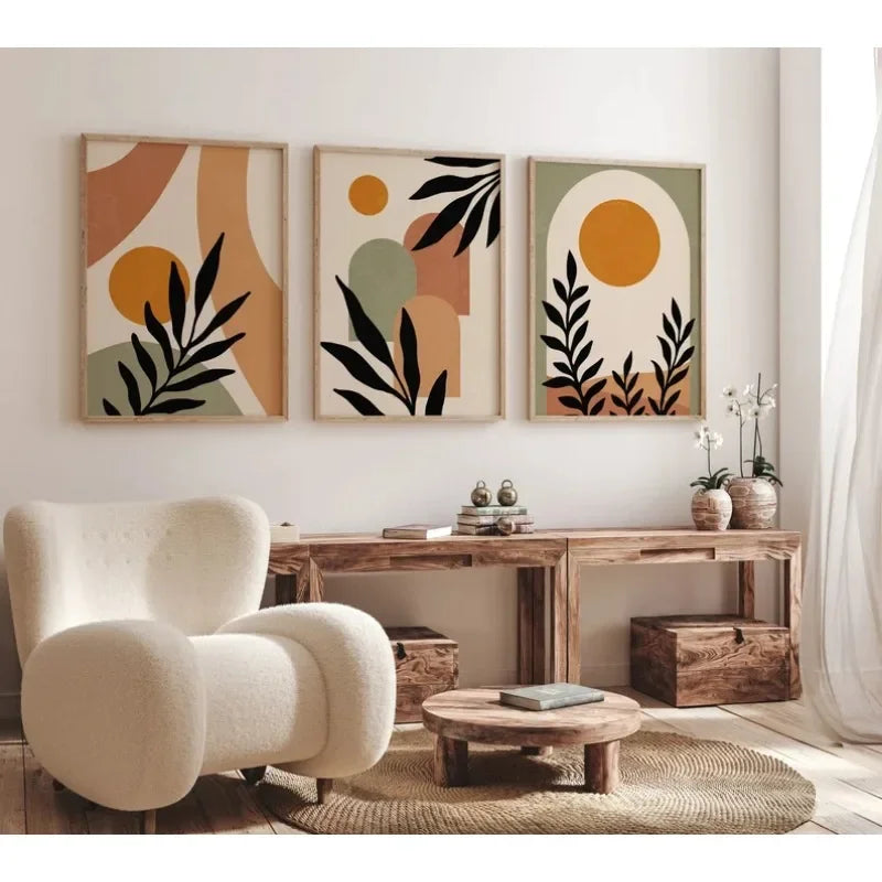 Boho Abstract Canvas Wall Art