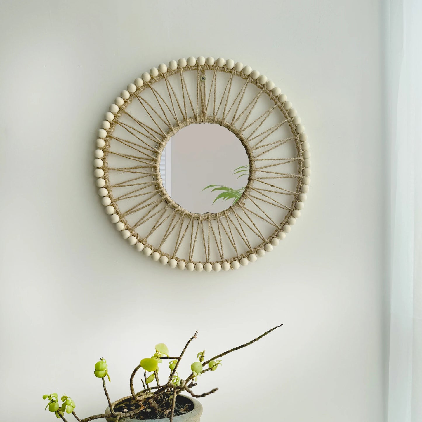 Farmhouse Mirror with Wooden Detail