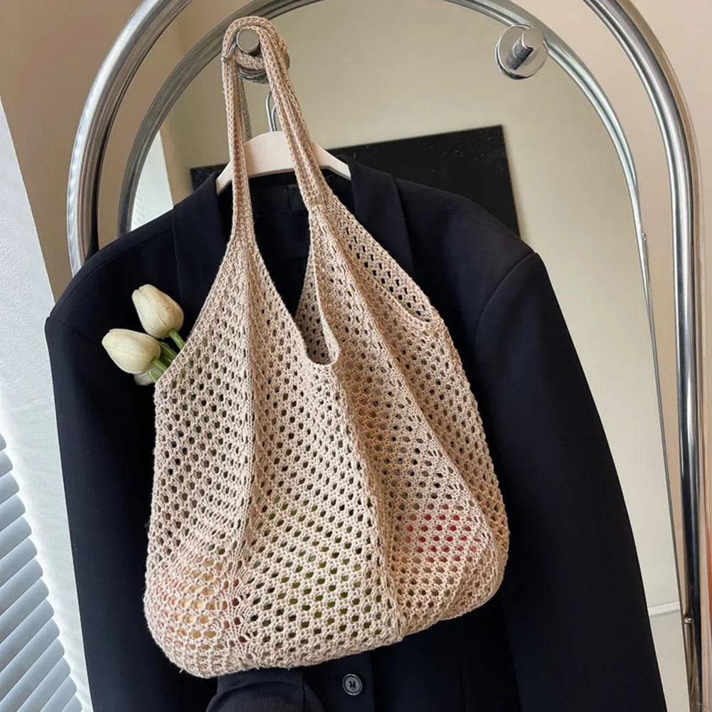 Breezy Hollow Woven Shoulder Tote