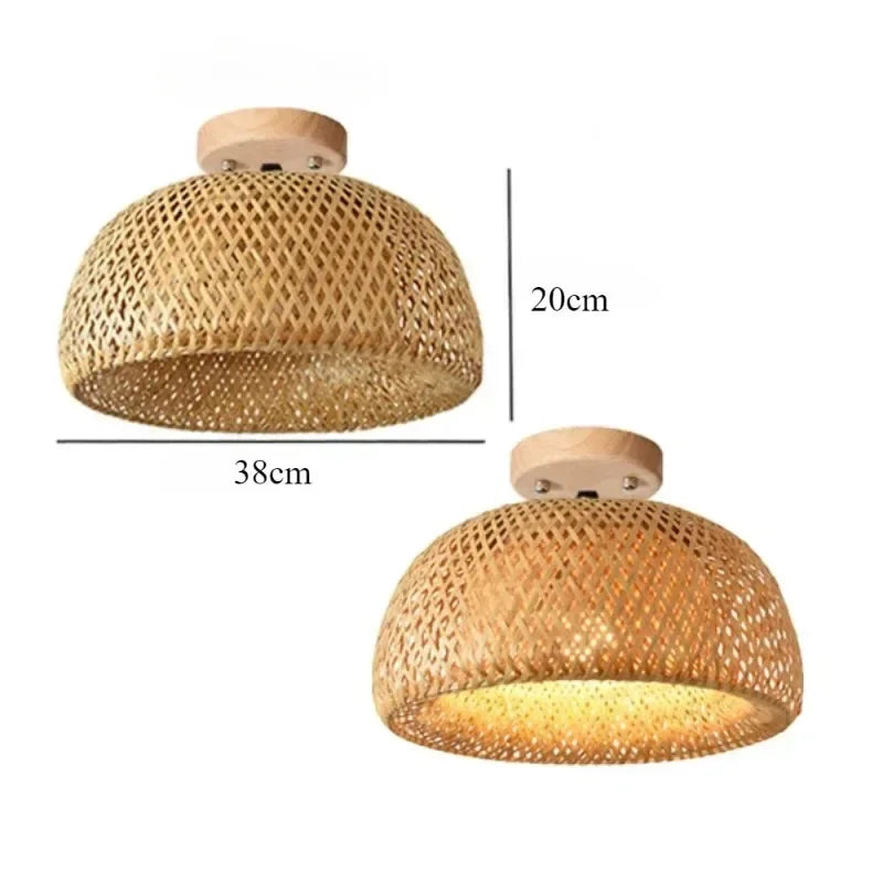 Rustic Woven Bamboo Light