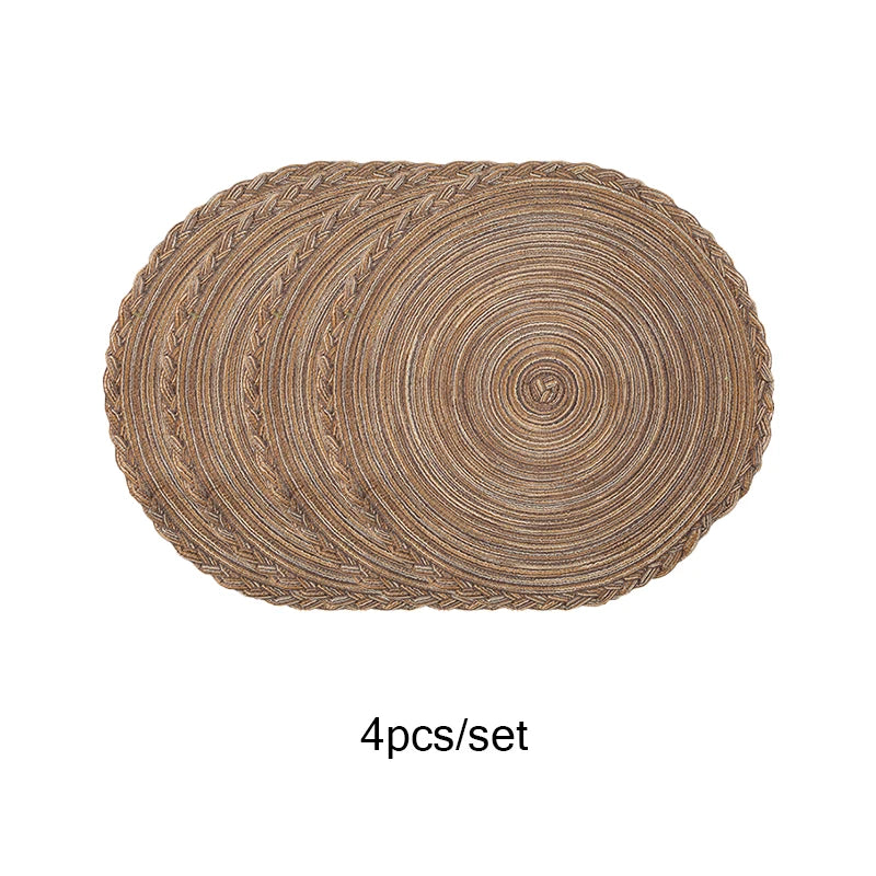 Soft Cotton Woven Round Placemats Set