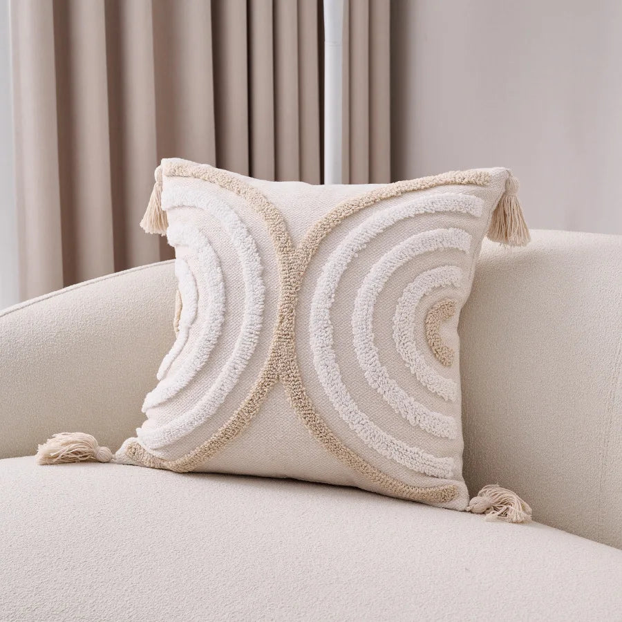 Bohemian Cotton Linen Tassel Pillow Cover