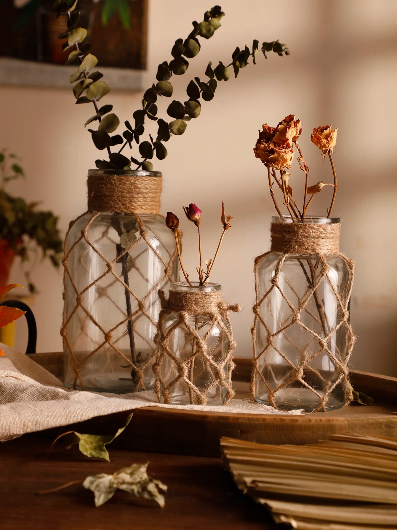 Nordic Style Woven Glass Vase