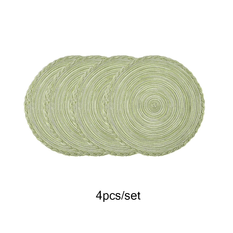 Soft Cotton Woven Round Placemats Set