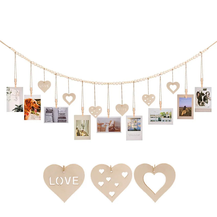 Rustic Boho Picture Holder with Hanging Clips
