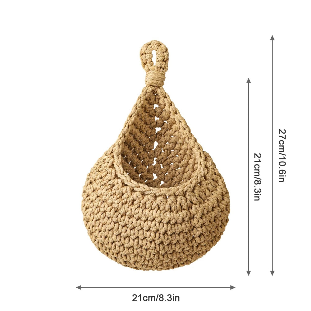 Macrame Wall Basket for Kitchen and Garden Storage