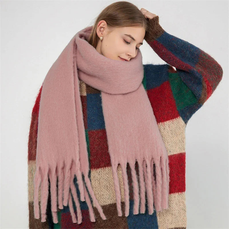 Thick Warm Tassel Shawl